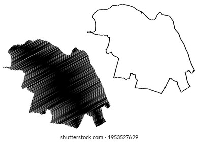 Fredericksburg city County, Commonwealth of Virginia (Independent city, U.S. county, United States of America) map vector illustration, scribble sketch Fredericksburg map