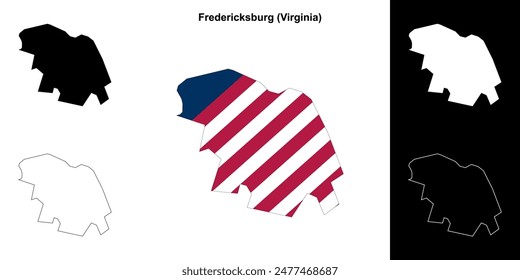 Fredericksburg County (Virginia) outline map set