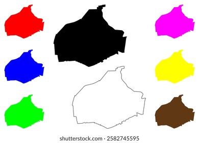 Frederiksberg city (Denmark) map vector illustration, scribble sketch Frederiksberg map