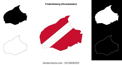 Frederiksberg municipality outline map set