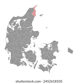 Frederikshavn Municipality map, administrative division of Denmark. Vector illustration.