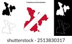 Frederikssund municipality outline map set