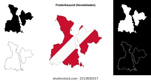 Mapa de Frederikssund município esboço conjunto