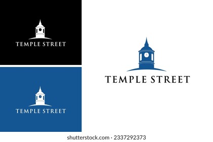  Fredonia Baptist Church Vector. Temple Street Logo. Historical Building And Clock Image