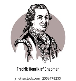 Fredrik Henrik Chapman was a Swedish naval architect and theorist of shipbuilding. Hand drawn vector illustration