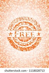 Free abstract orange mosaic emblem