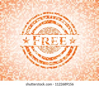 Free abstract orange mosaic emblem