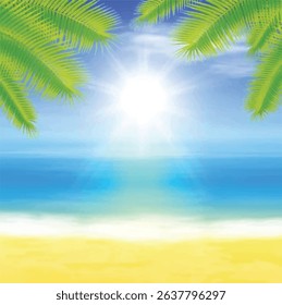 Free Abstract Summer Background with Colorful Shapes - Cute Summer Pattern Background – Free Vector File - Flat Design Summer Landscape – Free Beach Background