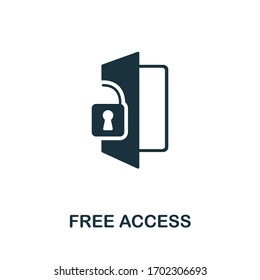 Icono de Acceso libre. Simple ilustración de la colección de leyes digitales. Icono de acceso libre de Creative para diseño web, plantillas, infografías y más