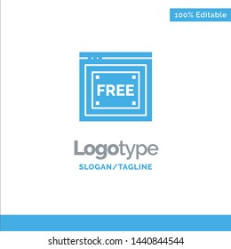 Free Access, Internet, Technology, Free Blue Solid Logo Template. Place for Tagline