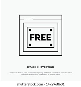 Free Access, Internet, Technology, Free Line Icon Vector