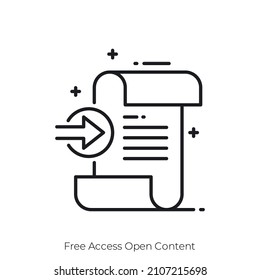 Free Access Open Content icon. Outline style icon design isolated on white background
