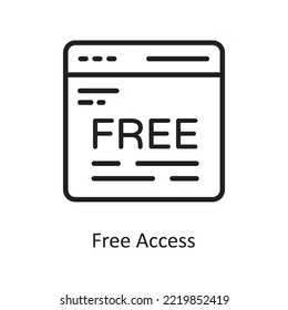 Free Access Vector Outline Icon Design illustration. Cloud Computing Symbol on White background EPS 10 File