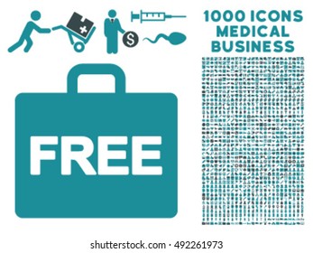 Free Accounting icon with 1000 medical business soft blue vector pictographs. Set style is flat bicolor symbols, white background.