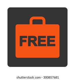 Free accounting icon. Vector style is orange and gray colors, flat rounded square button on a white background.