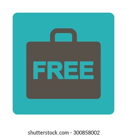 Free accounting icon. Vector style is grey and cyan colors, flat rounded square button on a white background.