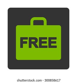 Free accounting icon. Vector style is eco green and gray colors, flat rounded square button on a white background.