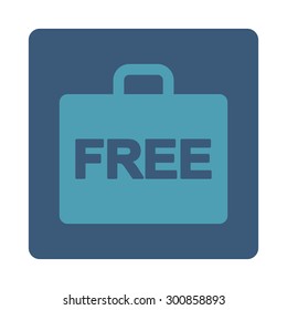 Free accounting icon. Vector style is cyan and blue colors, flat rounded square button on a white background.