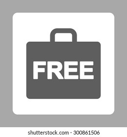 Free accounting icon. Vector style is dark gray and white colors, flat rounded square button on a silver background.
