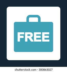 Free accounting icon. Vector style is blue and white colors, flat rounded square button on a dark blue background.