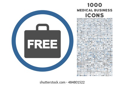 Free Accounting rounded vector bicolor icon with 1000 medical business icons. Set style is flat pictograms, cobalt and gray colors, white background.