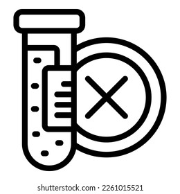 vector de contorno de icono de aditivo libre. Color natural. Tubo de prueba
