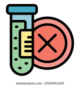 Free additive icon outline vector. Natural dye. Test tube color flat