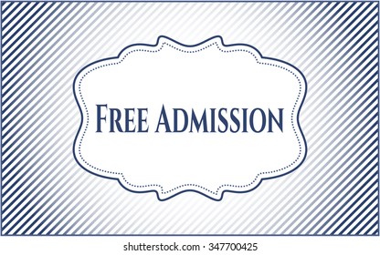 Free Admission banner or poster