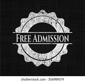 Free Admission chalk emblem written on a blackboard