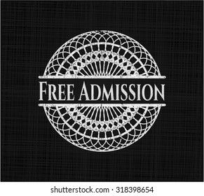 Free Admission chalkboard emblem written on a blackboard