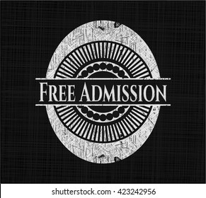 Free Admission with chalkboard texture