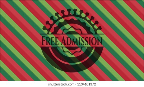 Free Admission christmas emblem background.