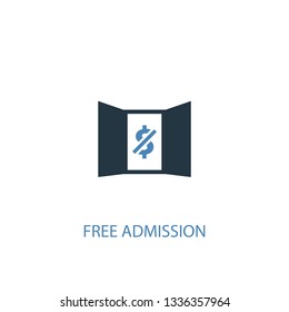 free Admission concept 2 colored icon. Simple blue element illustration. free Admission concept symbol design. Can be used for web and mobile UI/UX