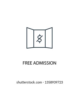 free Admission concept line icon. Simple element illustration. free Admission concept outline symbol design. Can be used for web and mobile UI/UX