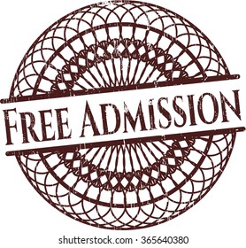 Free Admission grunge seal