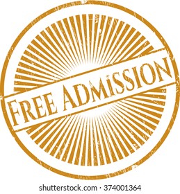 Free Admission grunge seal