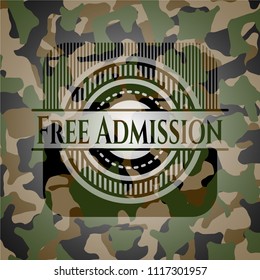 Free Admission on camo texture