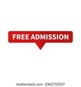 Free Admission In Red Rectangle Shape For Recruitment Member
