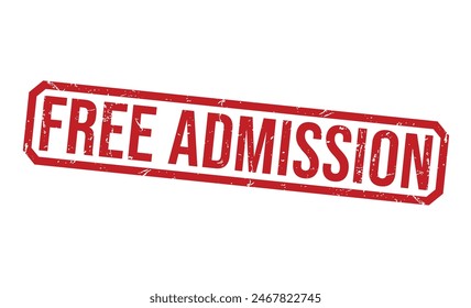Free Admission Red rubber stamp on white background. Free Admission stamp sign. Free Admission stamp