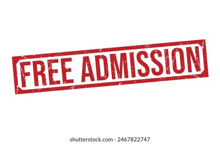 Free Admission Red rubber stamp on white background. Free Admission stamp sign. Free Admission stamp