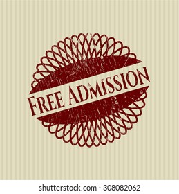 Free Admission rubber grunge seal