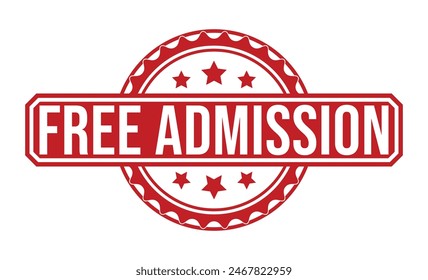 Free Admission rubber stamp vector illustration on white background