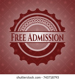 Free Admission vintage red emblem