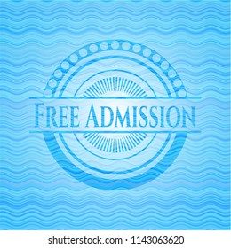 Free Admission water representation badge.