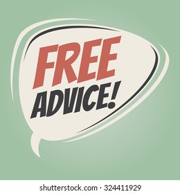 free advice retro speech bubble