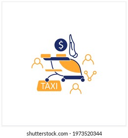 Free air taxi flat icon. Modern technologies. Future. Available Services.Digital transformation concept.Vector illustration