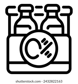 Free alcohol beer flasks icon outline vector. Brew glass vessels. Refreshment malt drink