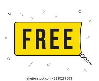 Free announcement speech bubble with megaphone, Free text speech bubble vector illustration.