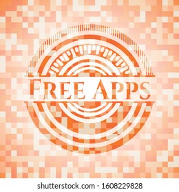 Free Apps abstract orange mosaic emblem