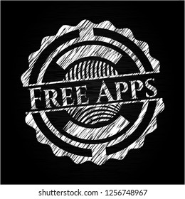  Free Apps chalk emblem written on a blackboard